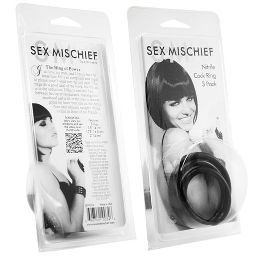 S&M Nitrile Cock Ring 3 Pack S&M Nitrile Cock Ring 3 Pack - UABDSM