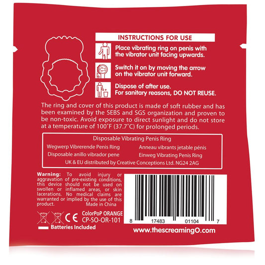 Screaming O Colour Pop Quickie Basic Ring - Orange - UABDSM