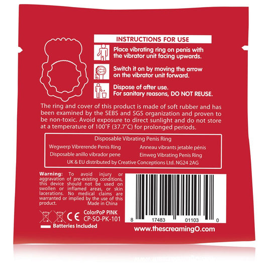 Screaming O Colour Pop Quickie Basic Ring - Pink - UABDSM