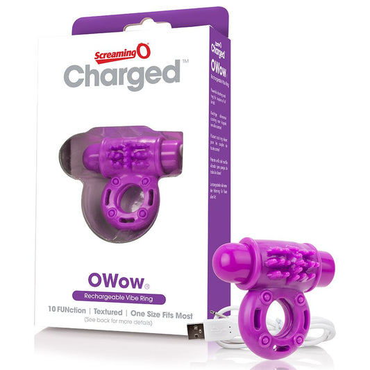 Screaming O Charged OWow Vibrating Cock Ring - Purple Screaming O Charged OWow Vibrating Cock Ring - Purple - UABDSM