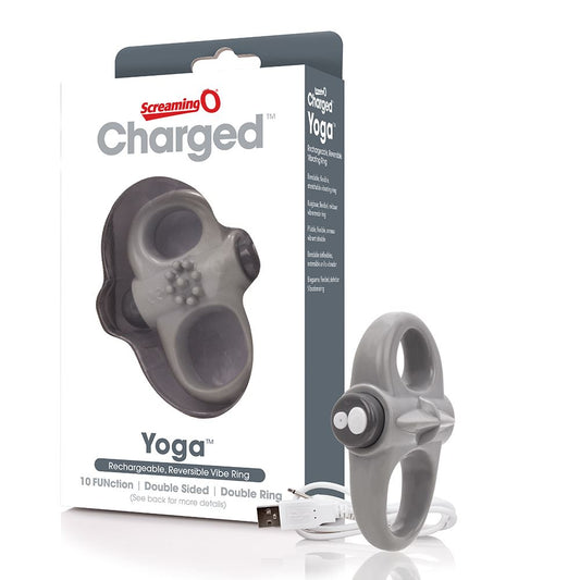 Screaming O Charged Yoga Vibrating Cock Ring - Grey - UABDSM