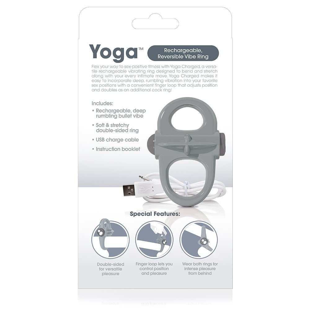 Screaming O Charged Yoga Vibrating Cock Ring - Grey - UABDSM