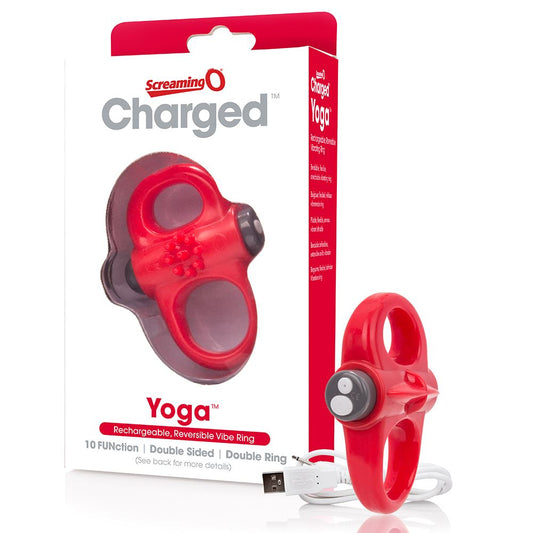 Screaming O Charged Yoga Vibrating Cock Ring - Red - UABDSM