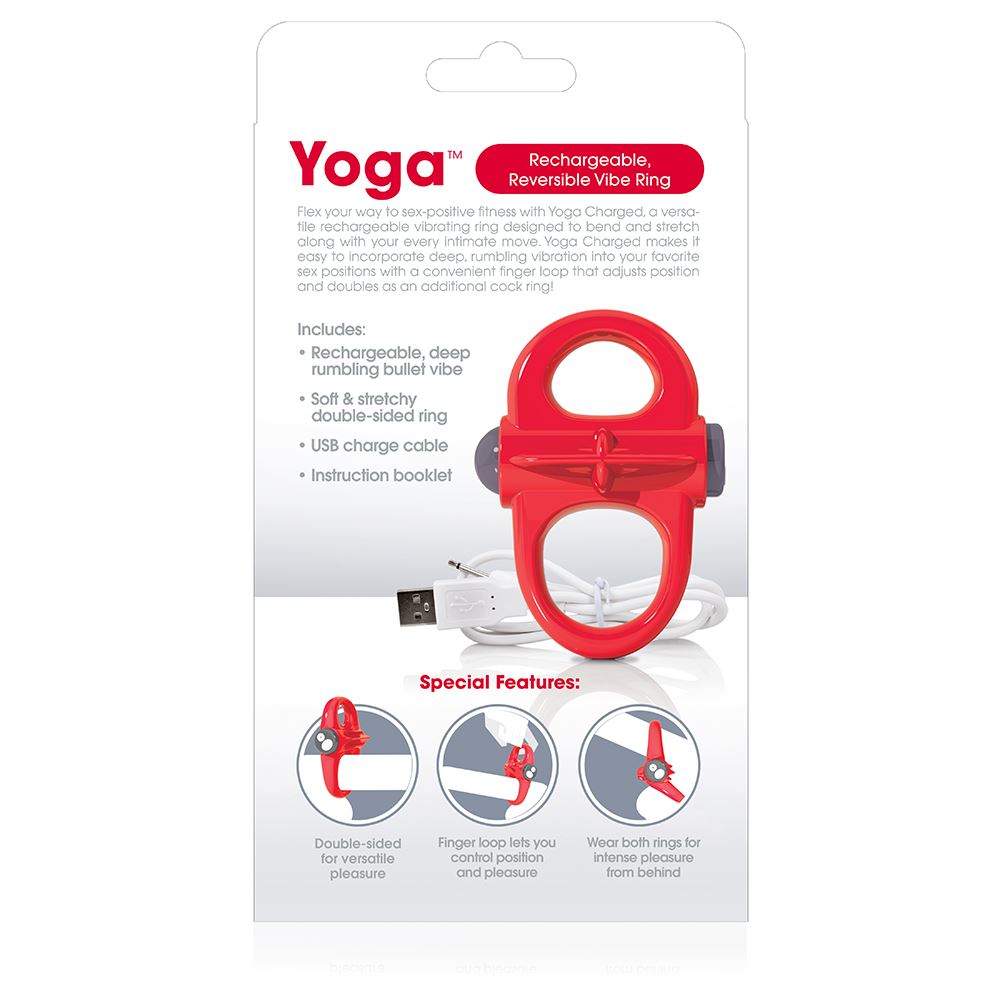 Screaming O Charged Yoga Vibrating Cock Ring - Red - UABDSM