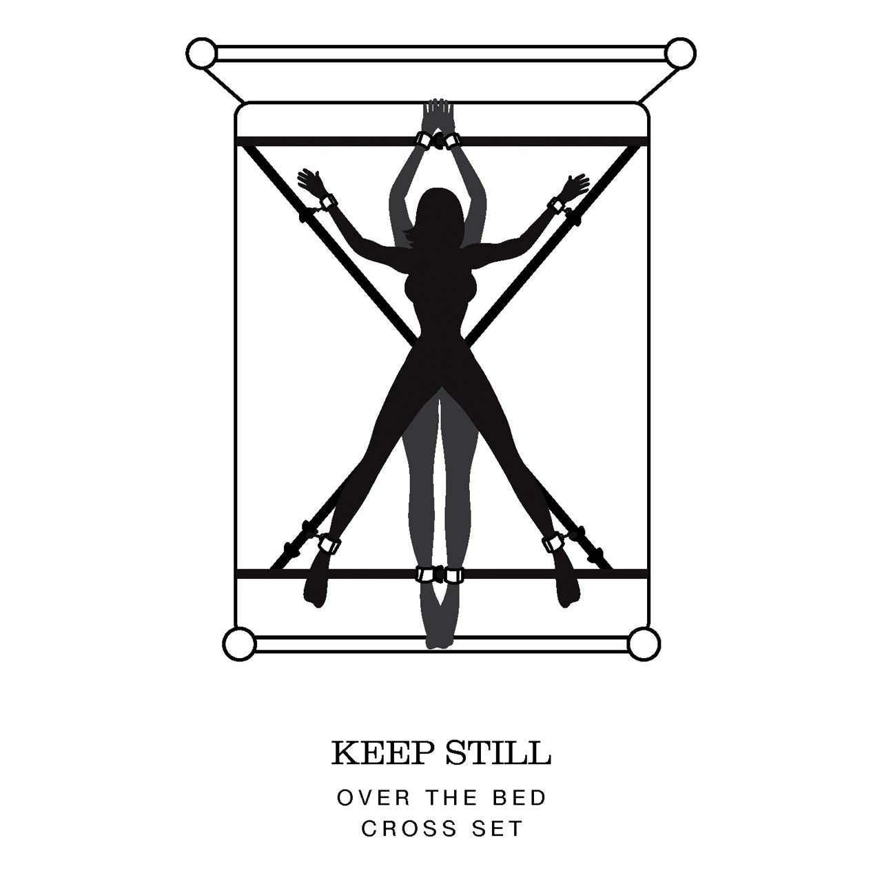 Fifty Shades of Grey Keep Still Over the Bed Cross Restraint Silver - UABDSM