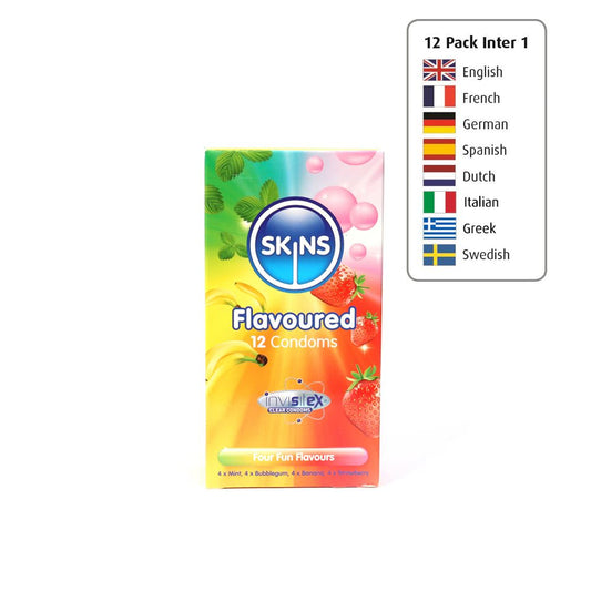 Skins Condoms Flavours 12 Pack International 1 - UABDSM