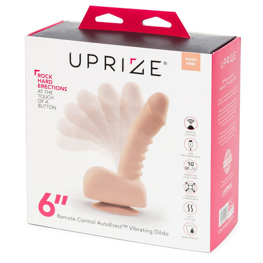 Uprize Remote Control Rising 6 Inch Vibrating Realistic Dildo Pink Flesh - UABDSM