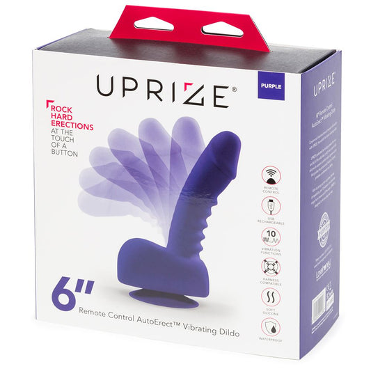 Uprize Remote Control Rising 6 Inch Vibrating Realistic Dildo Purple - UABDSM