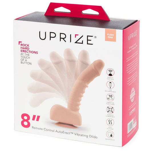Uprize Remote Control Rising 8 Inch Vibrating Realistic Dildo Pink Flesh - UABDSM