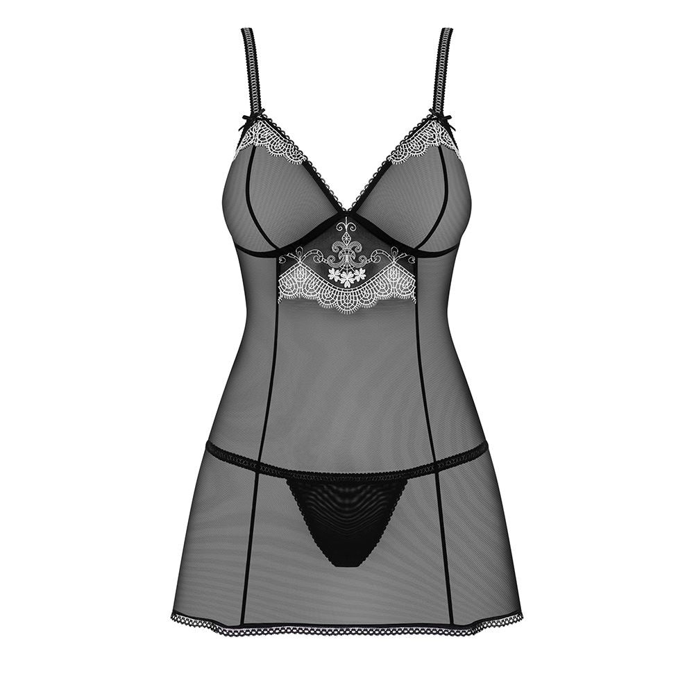 Obsessive - 840-BAB-1 babydoll & thong S/M - Black - UABDSM