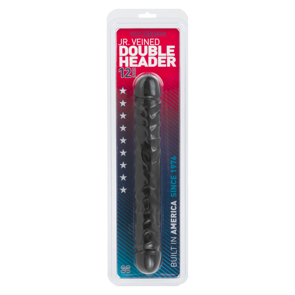 Jr Veined Double Header 12 Inch Bender Dong Black - UABDSM