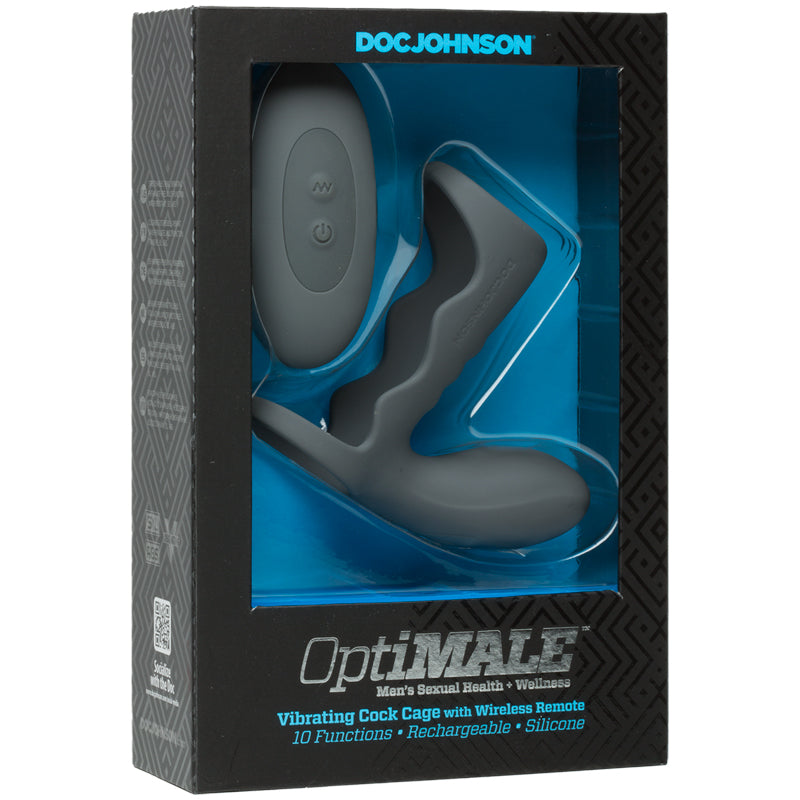 Vibrating Cock Cage With Wireless Remote - Grey - UABDSM