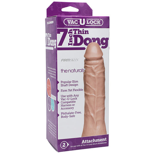 Vac-U-Lock Thin 7 Inch Natural Dong Attachment - UABDSM