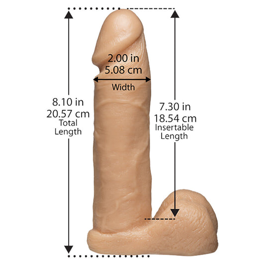 Vac-U-Lock 8 Inch Realistic Cock Attachment Flesh Pink - UABDSM