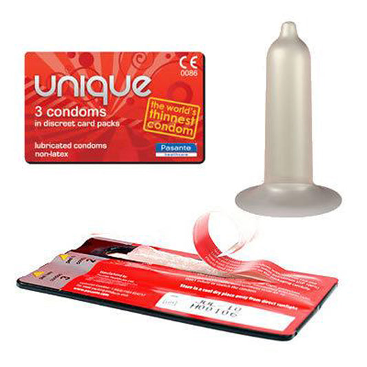 Pasante Unique Latexfree Condoms 3pcs Pasante Unique Latexfree Condoms 3pcs - UABDSM