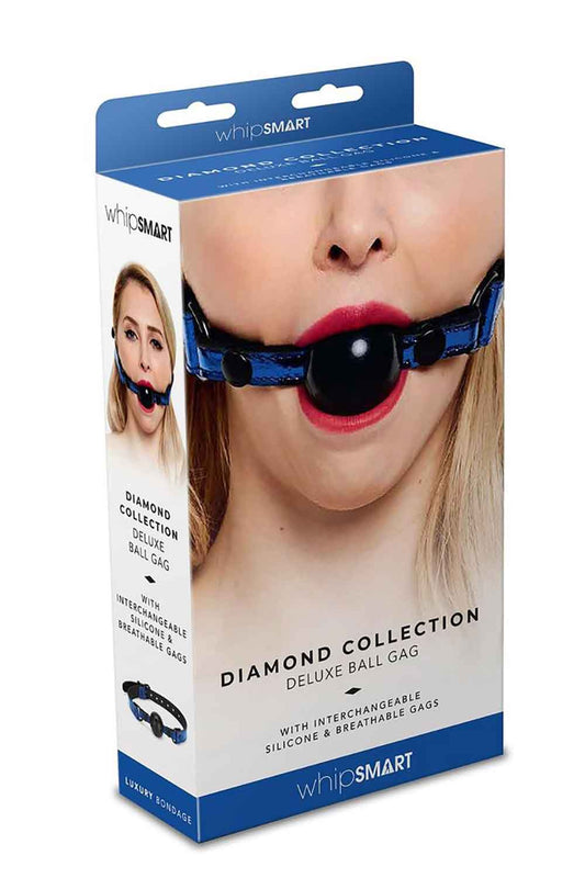 Whipsmart Diamond Ball Gag Blue