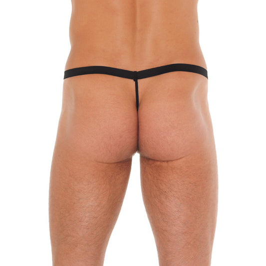 Mens Black G-String With Pink Pouch - UABDSM
