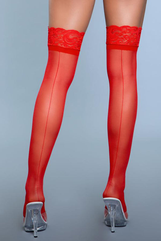 Keep A Secret Thigh High Stockings - Red Keep A Secret Thigh High Stockings - Red - UABDSM