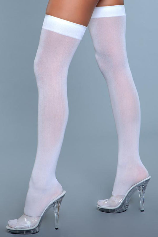 Thigh High Nylon Stockings - White Thigh High Nylon Stockings - White - UABDSM
