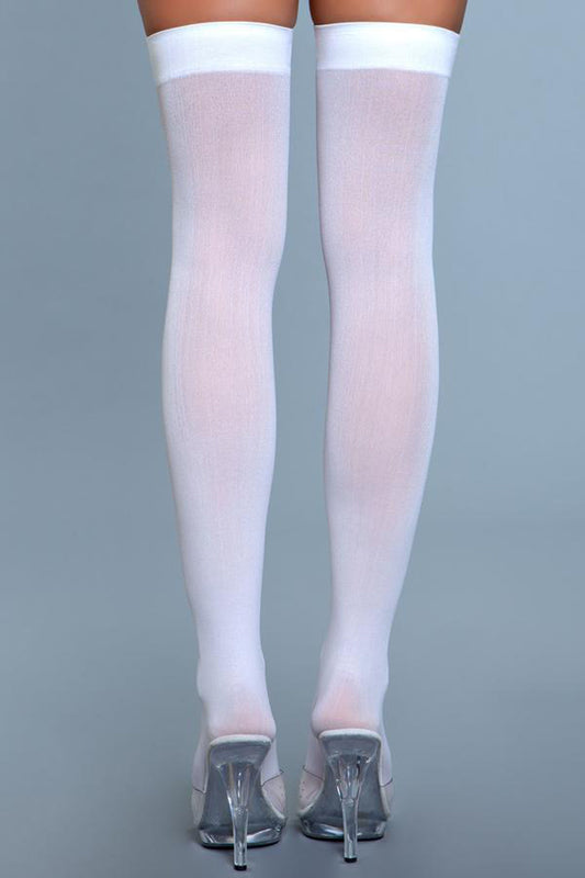 Thigh High Nylon Stockings - White - UABDSM