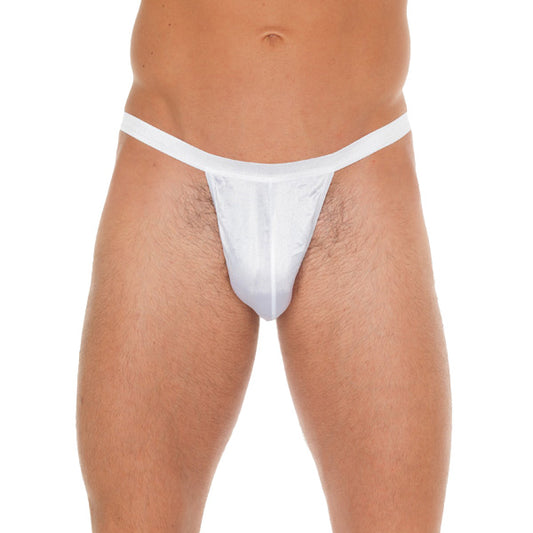 Mens White G-String With Small White Pouch Mens White G-String With Small White Pouch - UABDSM