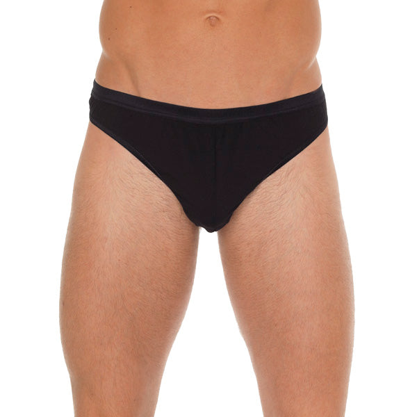 Mens Black Cotton G-String - UABDSM