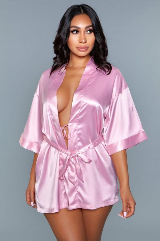 Getting Ready Satin Kimono - Pink Getting Ready Satin Kimono - Pink - UABDSM