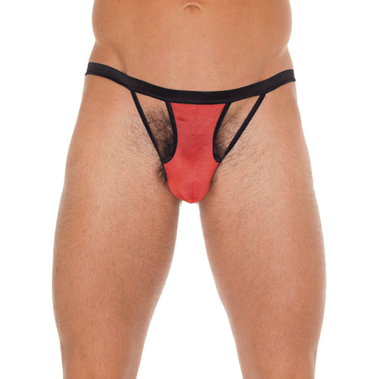 Mens Black G-String With Red Pouch Mens Black G-String With Red Pouch - UABDSM