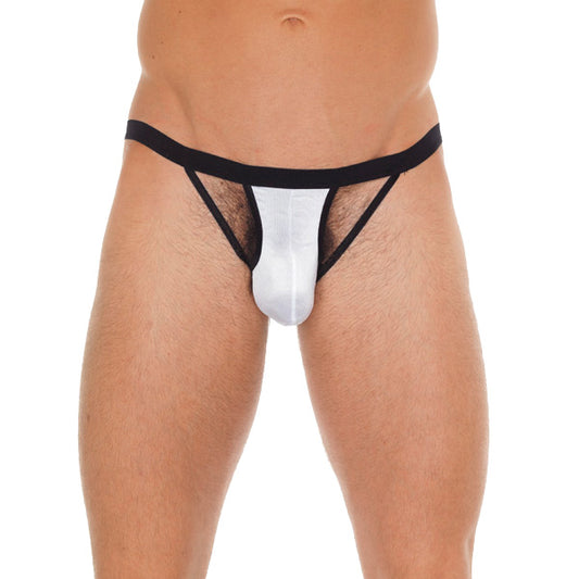Mens Black G-String With White Pouch Mens Black G-String With White Pouch - UABDSM