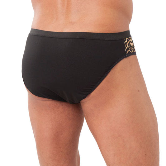 Mens Animal Print Briefs With Zipper - UABDSM