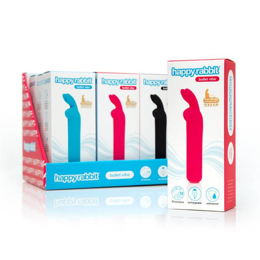 Happy Rabbit Counter Top Box Rechargeable Vibrating Bullets x 12 Happy Rabbit Counter Top Box Rechargeable Vibrating Bullets x 12 - UABDSM
