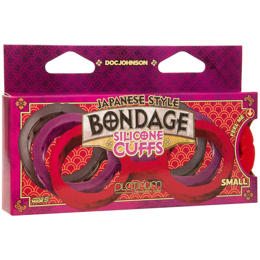 Japanese Bondage Silicone Handcuffs - Red - UABDSM