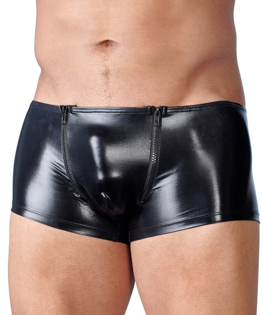 Wet Look Mens Zippered Boxers Wet Look Mens Zippered Boxers - UABDSM