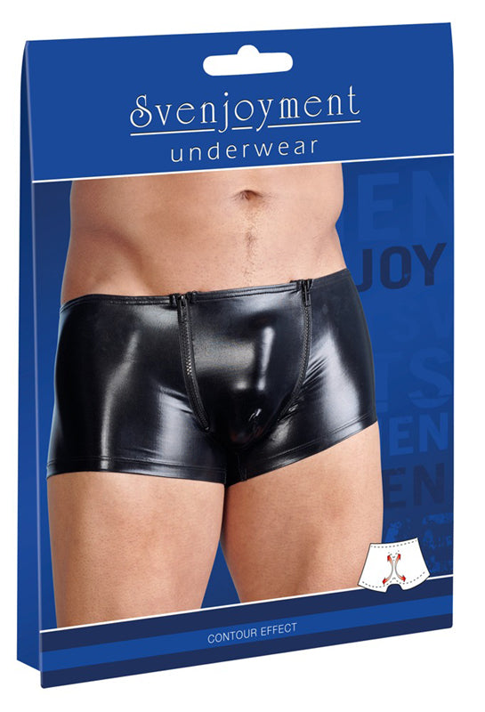 Wet Look Mens Zippered Boxers - UABDSM