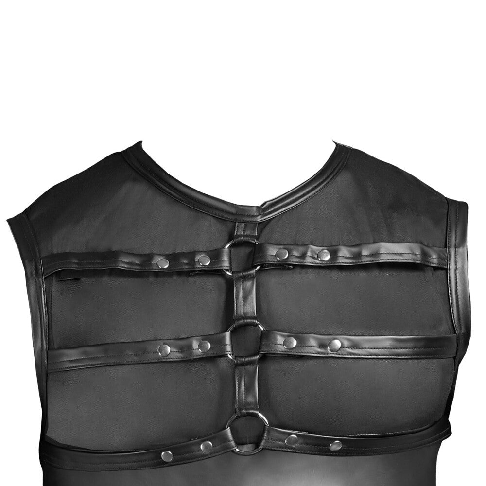 NEK Matte Look Shirt With Chest Harness Black - UABDSM