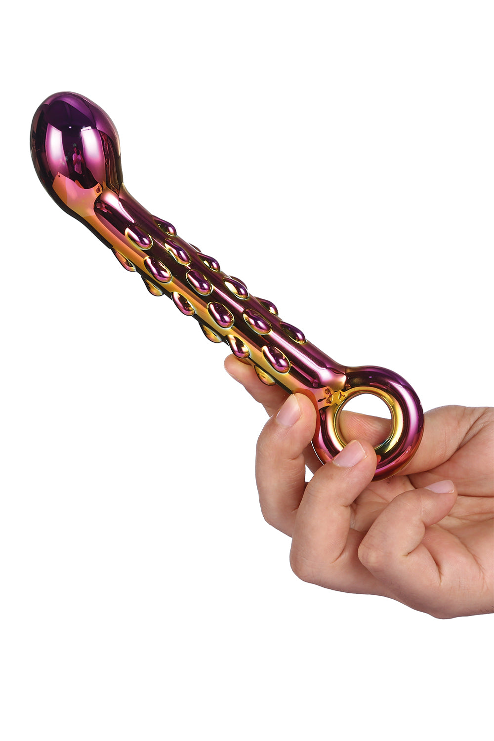 Glamour Glass Ribbed G-spot Dildo