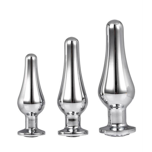 Gleaming Butt Plug Set Silver Gleaming Butt Plug Set Silver - UABDSM