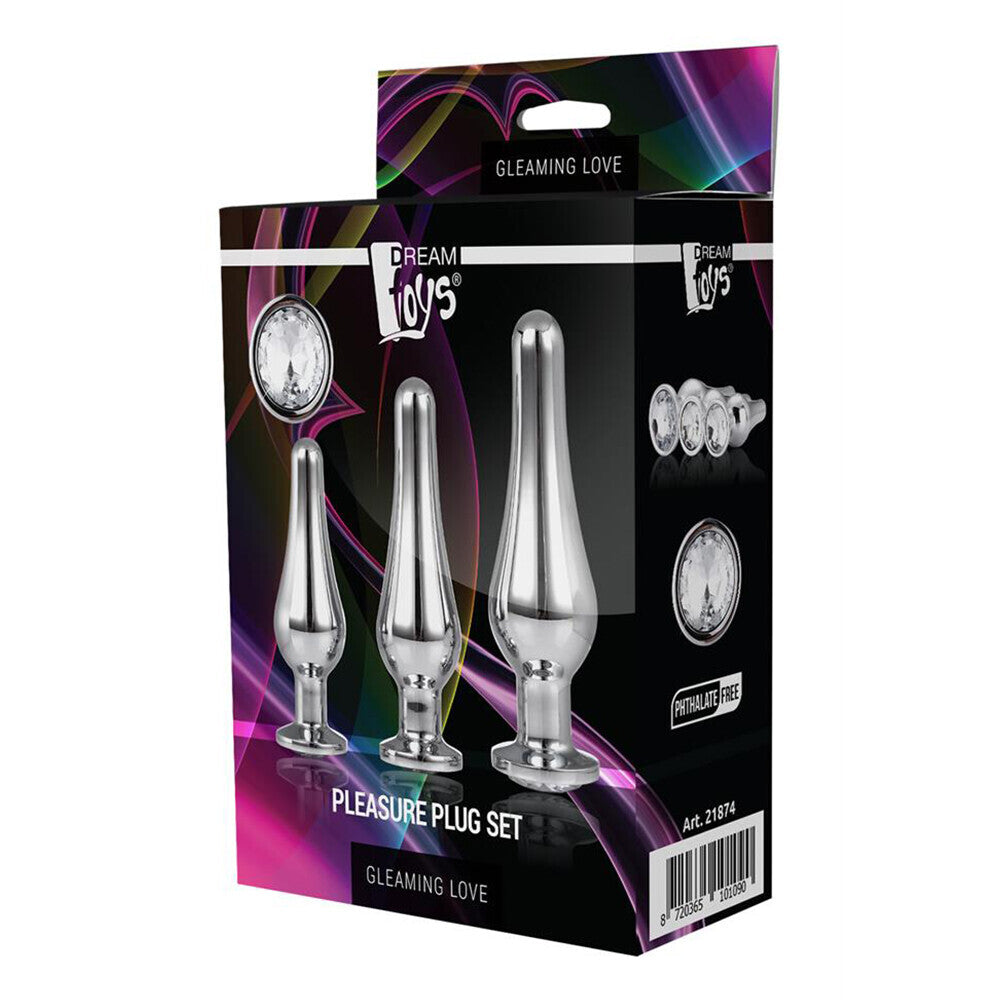 Gleaming Butt Plug Set Silver - UABDSM