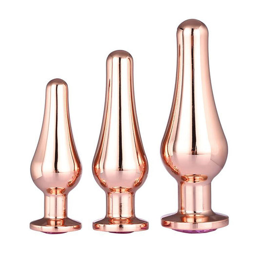 Gleaming Butt Plug Set Rose Gold Gleaming Butt Plug Set Rose Gold - UABDSM