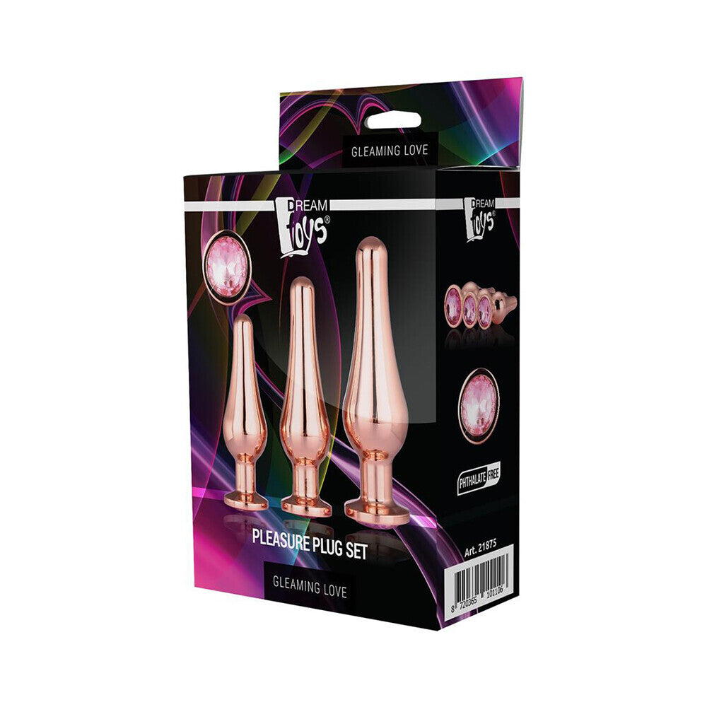 Gleaming Butt Plug Set Rose Gold - UABDSM