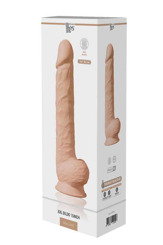 Real Love Dual Density Xxl Dildo 15inch Flesh