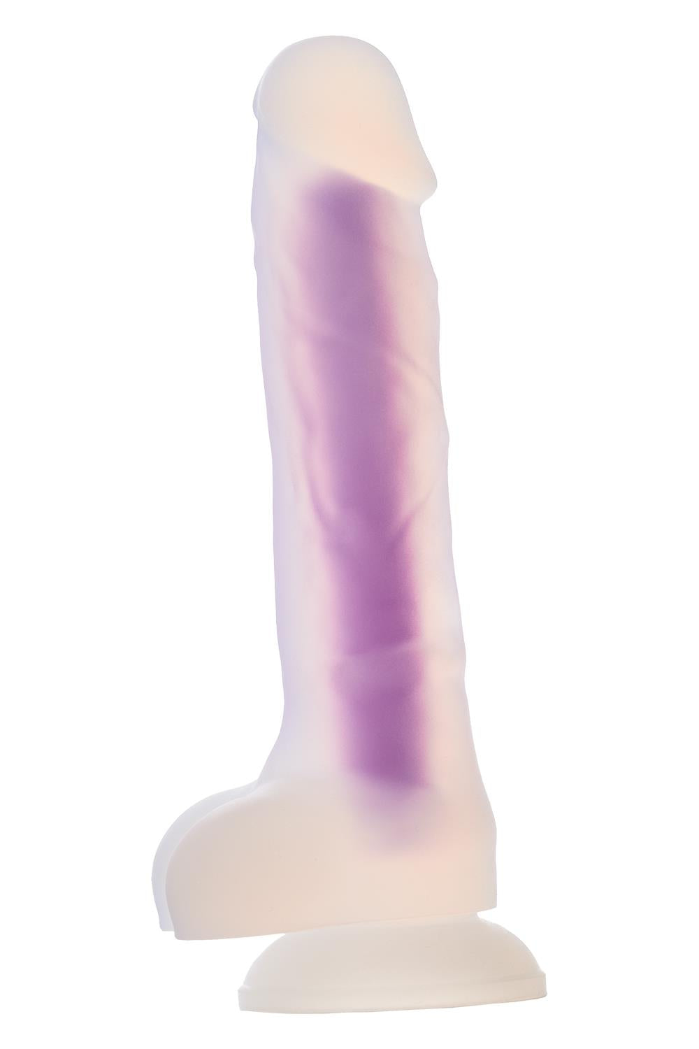 Radiant Soft Silicone Glow In The Dark Dildo Medium Purple