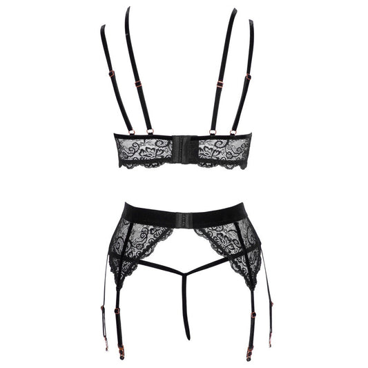 Abierta Fina Lacey Open Suspender Set - UABDSM