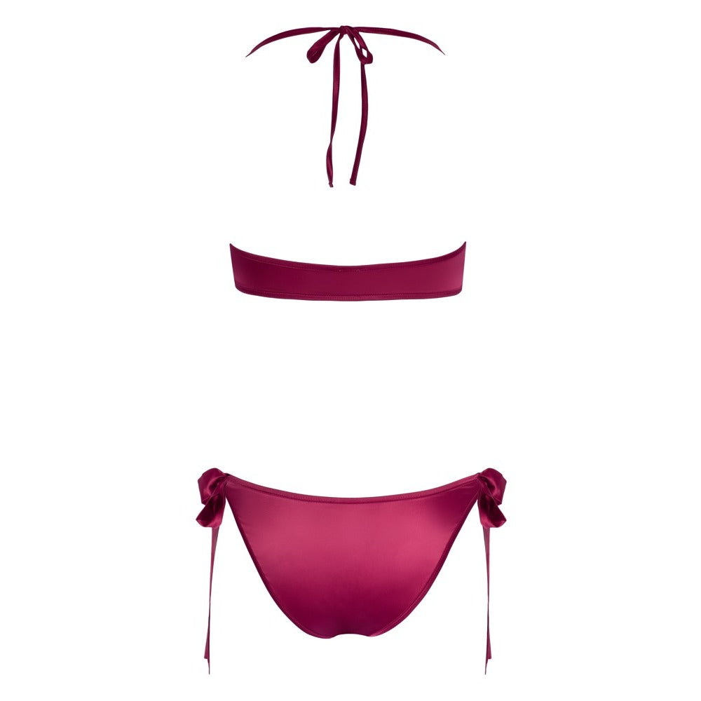 Cottelli Tie Up Bra And Briefs Set Red - UABDSM