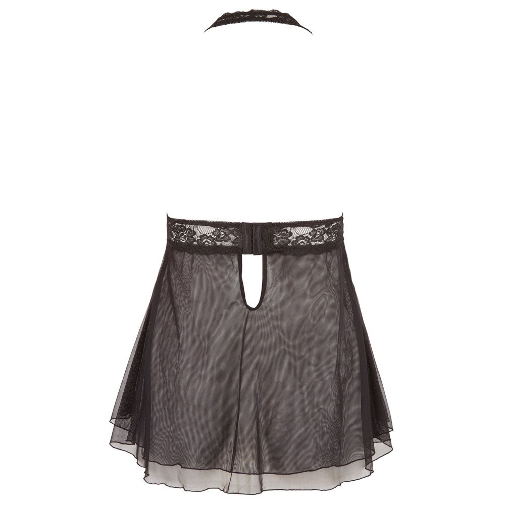 Cottelli Plus Size Halter Neck Babydoll Black - UABDSM