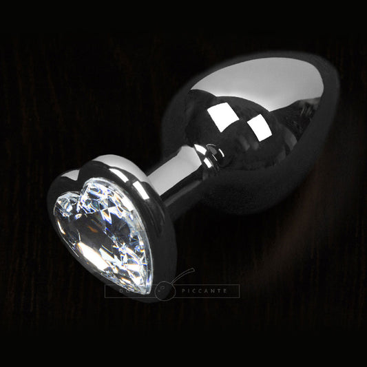 Dolce Piccante Silver Style Small Anal Plug Clear Heart Gem Dolce Piccante Silver Style Small Anal Plug Clear Heart Gem - UABDSM