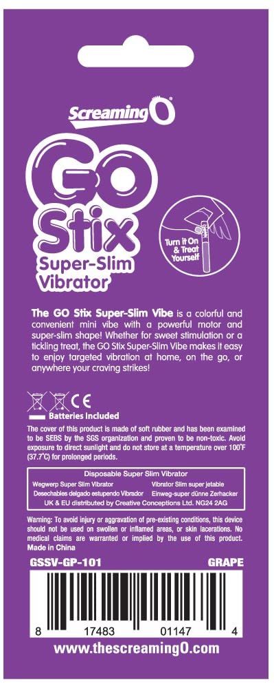 Screaming O GO Stix Super-Slim Vibe - Grape - UABDSM