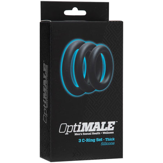 3 C-Ring Penis Set Thick Black - UABDSM