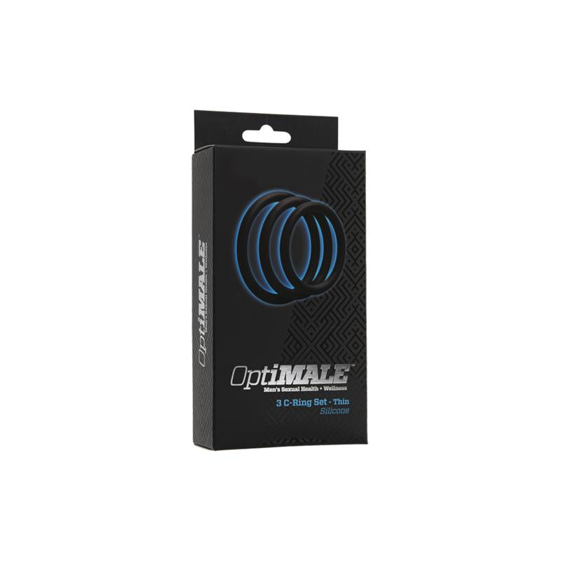 3 Pieces Set Penis C-Ring Thin Black - UABDSM