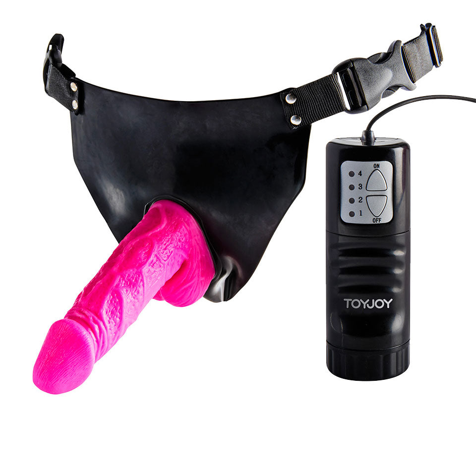 ToyJoy Pink Powergirl Strap On Vibrating Dong - UABDSM
